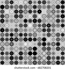 Seamless geometric pattern with colored elements, vector abstract background