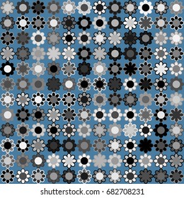 Seamless geometric pattern with colored elements, vector abstract background