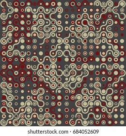 Seamless geometric pattern with colored elements, vector abstract background