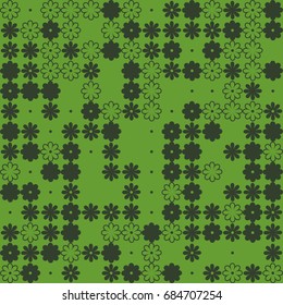 Seamless geometric pattern with colored elements, vector abstract background