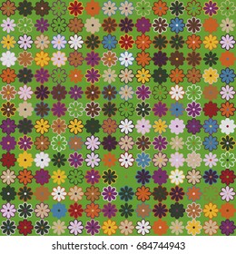 Seamless geometric pattern with colored elements, vector abstract background