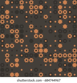 Seamless geometric pattern with colored elements, vector abstract background