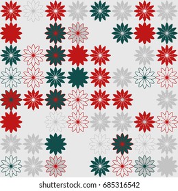 Seamless geometric pattern with colored elements, vector abstract background