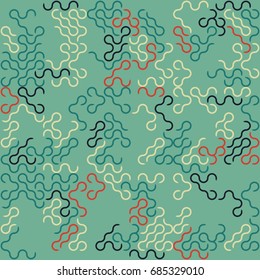 Seamless geometric pattern with colored elements, vector abstract background