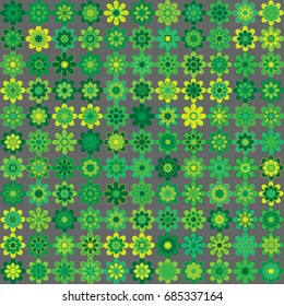 Seamless geometric pattern with colored elements, vector abstract background