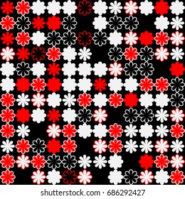 Seamless geometric pattern with colored elements, vector abstract background