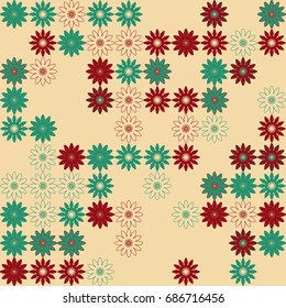 Seamless geometric pattern with colored elements, vector abstract background