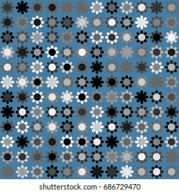 Seamless geometric pattern with colored elements, vector abstract background