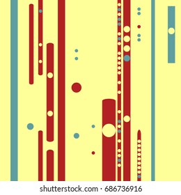 Seamless geometric pattern with colored elements, vector abstract background