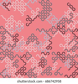 Seamless geometric pattern with colored elements, vector abstract background
