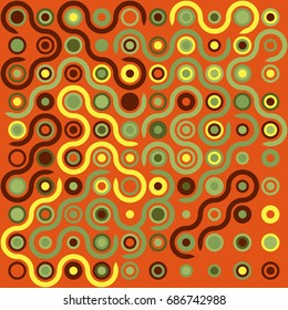 Seamless geometric pattern with colored elements, vector abstract background