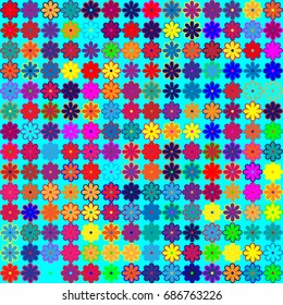 Seamless geometric pattern with colored elements, vector abstract background