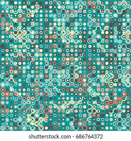 Seamless geometric pattern with colored elements, vector abstract background