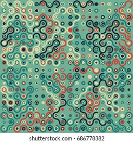 Seamless geometric pattern with colored elements, vector abstract background
