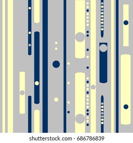 Seamless geometric pattern with colored elements, vector abstract background