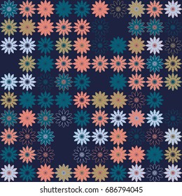Seamless geometric pattern with colored elements, vector abstract background