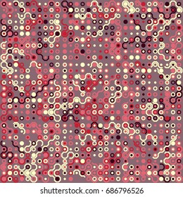Seamless geometric pattern with colored elements, vector abstract background