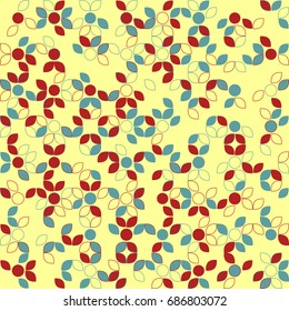 Seamless geometric pattern with colored elements, vector abstract background