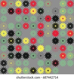 Seamless geometric pattern with colored elements, vector abstract background