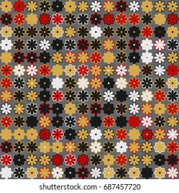 Seamless geometric pattern with colored elements, vector abstract background