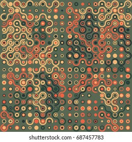 Seamless geometric pattern with colored elements, vector abstract background