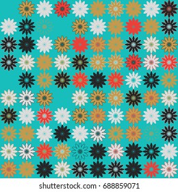 Seamless geometric pattern with colored elements, vector abstract background