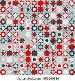 Seamless geometric pattern with colored elements, vector abstract background