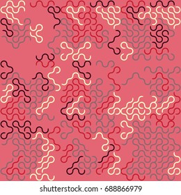 Seamless geometric pattern with colored elements, vector abstract background