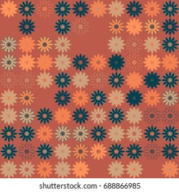 Seamless geometric pattern with colored elements, vector abstract background