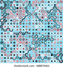 Seamless geometric pattern with colored elements, vector abstract background