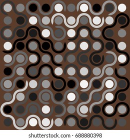 Seamless geometric pattern with colored elements, vector abstract background