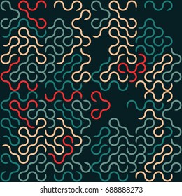 Seamless geometric pattern with colored elements, vector abstract background