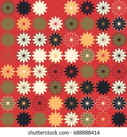 Seamless geometric pattern with colored elements, vector abstract background