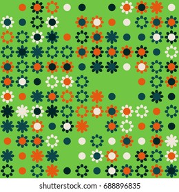 Seamless geometric pattern with colored elements, vector abstract background