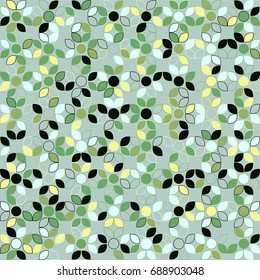 Seamless geometric pattern with colored elements, vector abstract background