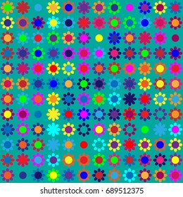 Seamless geometric pattern with colored elements, vector abstract background
