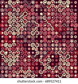 Seamless geometric pattern with colored elements, vector abstract background