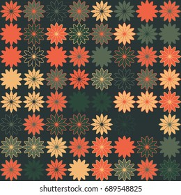 Seamless geometric pattern with colored elements, vector abstract background