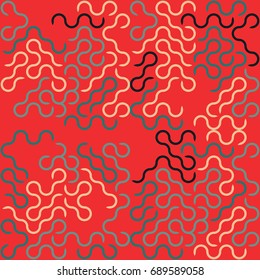 Seamless geometric pattern with colored elements, vector abstract background