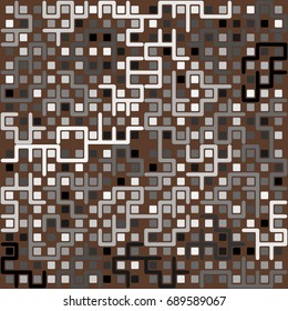 Seamless geometric pattern with colored elements, vector abstract background