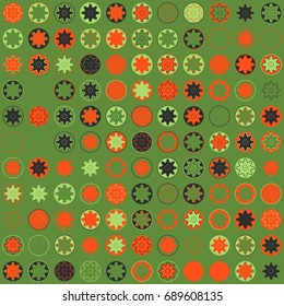 Seamless geometric pattern with colored elements, vector abstract background