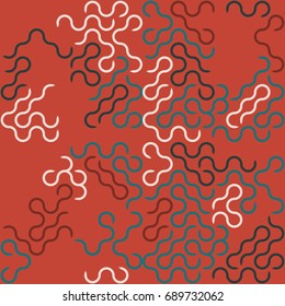 Seamless geometric pattern with colored elements, vector abstract background