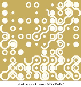 Seamless geometric pattern with colored elements, vector abstract background