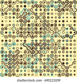Seamless geometric pattern with colored elements, vector abstract background