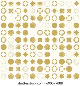 Seamless geometric pattern with colored elements, vector abstract background