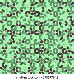Seamless geometric pattern with colored elements, vector abstract background