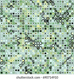 Seamless geometric pattern with colored elements, vector abstract background