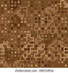 Seamless geometric pattern with colored elements, vector abstract background