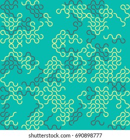 Seamless geometric pattern with colored elements, vector abstract background