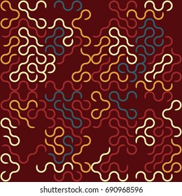 Seamless geometric pattern with colored elements, vector abstract background